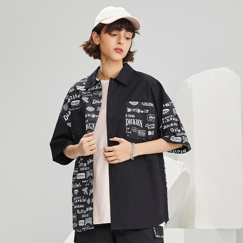 Dickies Shirts Unisex Black Lapel Moderate Shirt DK010210BLK