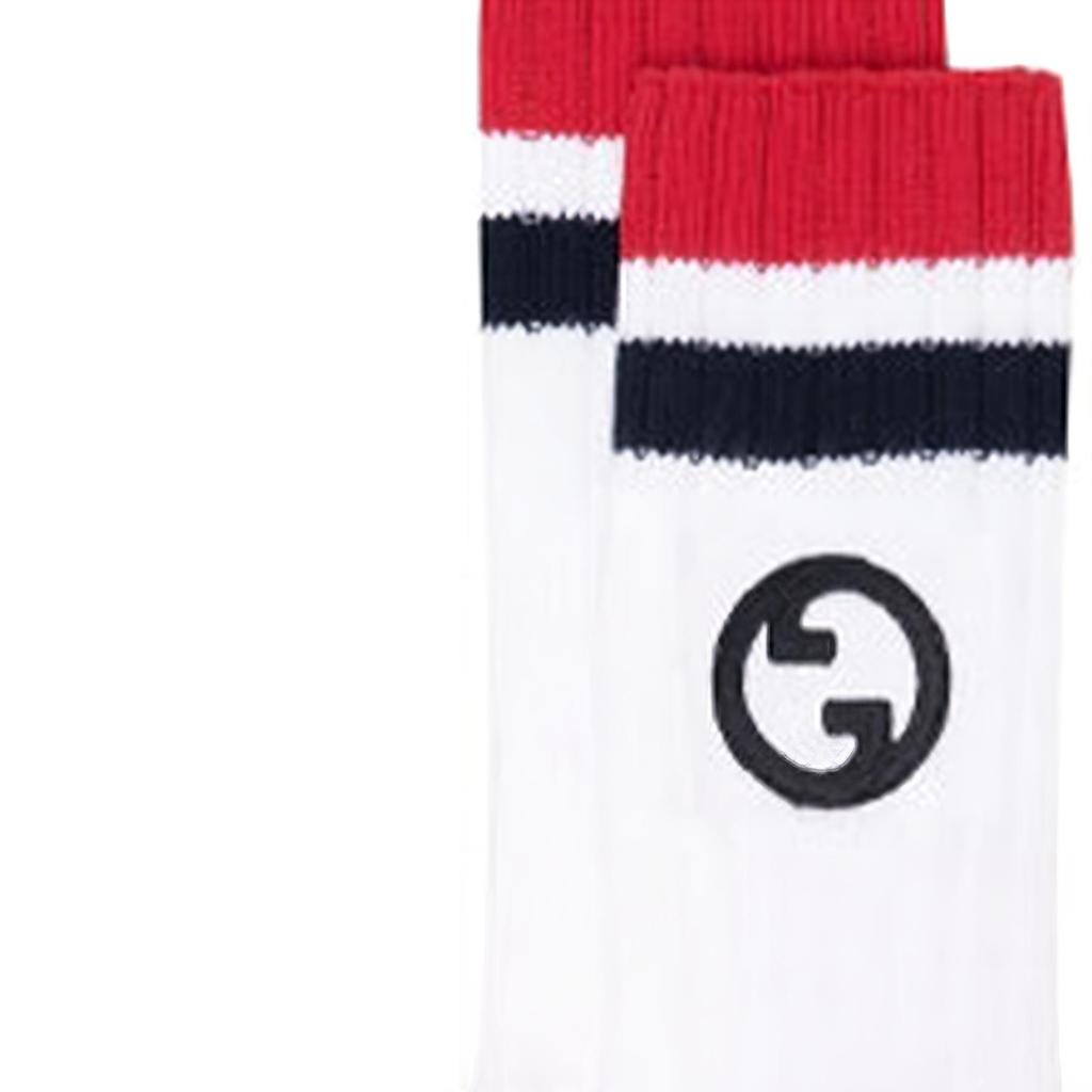 GUCCI Logo Embroidered Ribbed Socks Men's 7415814-GAGC-9268