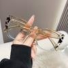 Женские Роскошные Очки Кошачий Глаз с Защитой от Синего Света Дизайнерские Двухцветные Очки для Чтения с Большой Рамкой Пресбиопия Очки +2