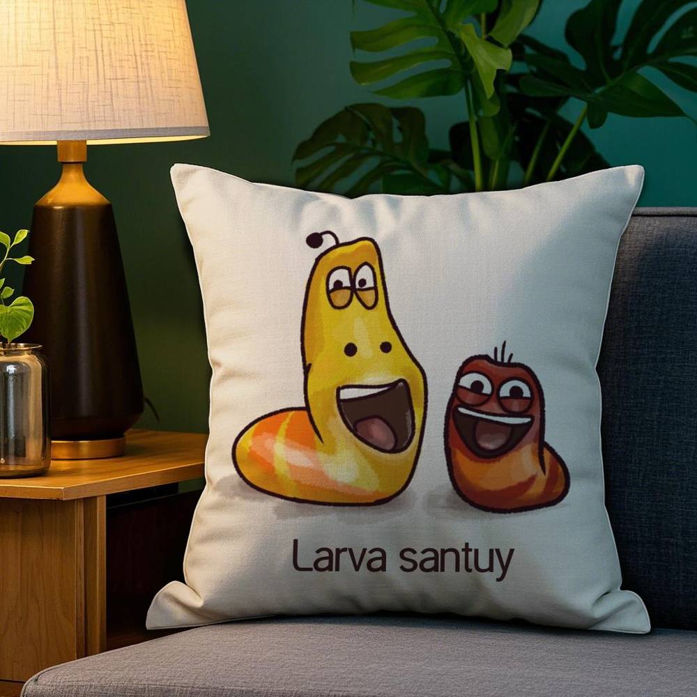 Забавная наволочка с мультяшным изображением личинки L-Larva, мягкая, двусторонняя, для диванной подушки, декоративная наволочка.