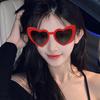 Retro Heart-Shaped Shades Pink Sun Glasses for Photoshoots, Night Views, and Photography Props