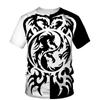 Mens Funny Graphic Shirt Dragon Skull 3D Printed T-Shirts