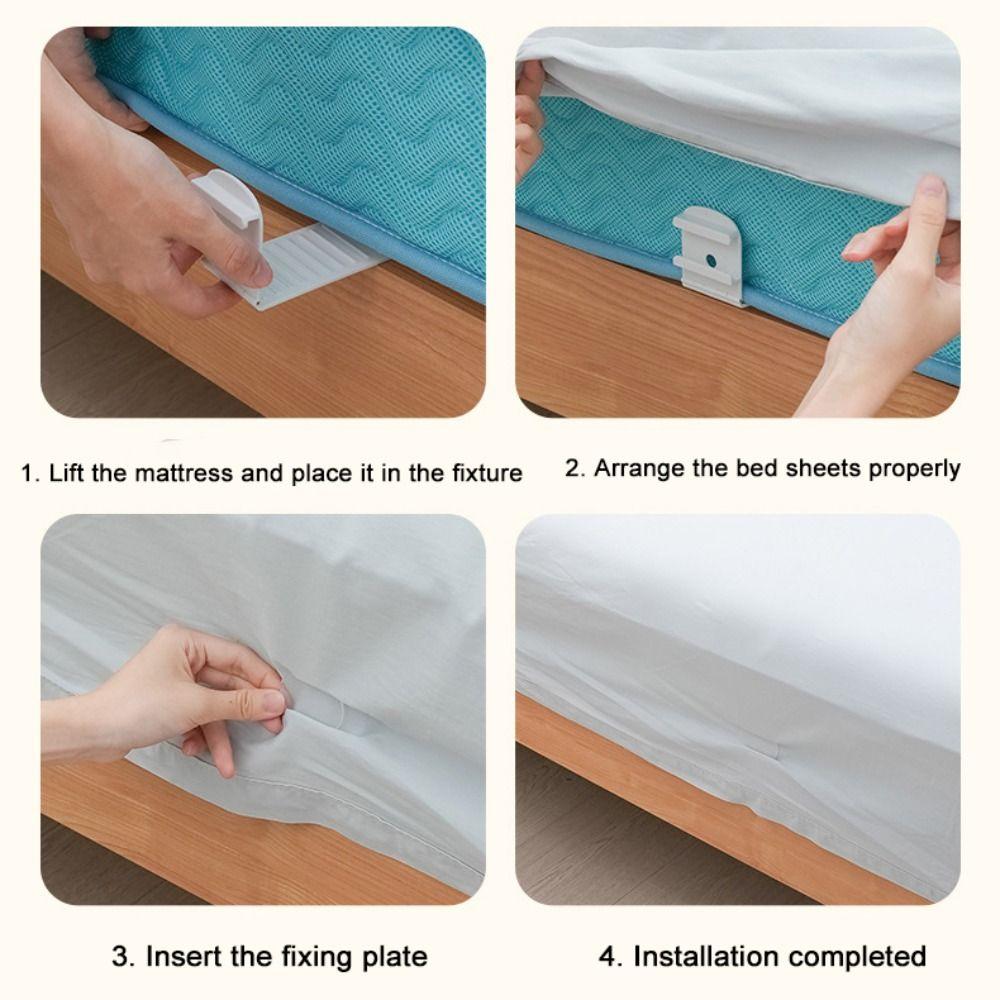 4pcs Plastic Bed Cover Fixing Clip Non-slip Anti-Shift Fasteners Bed Sheet Holder  Elderly Beds