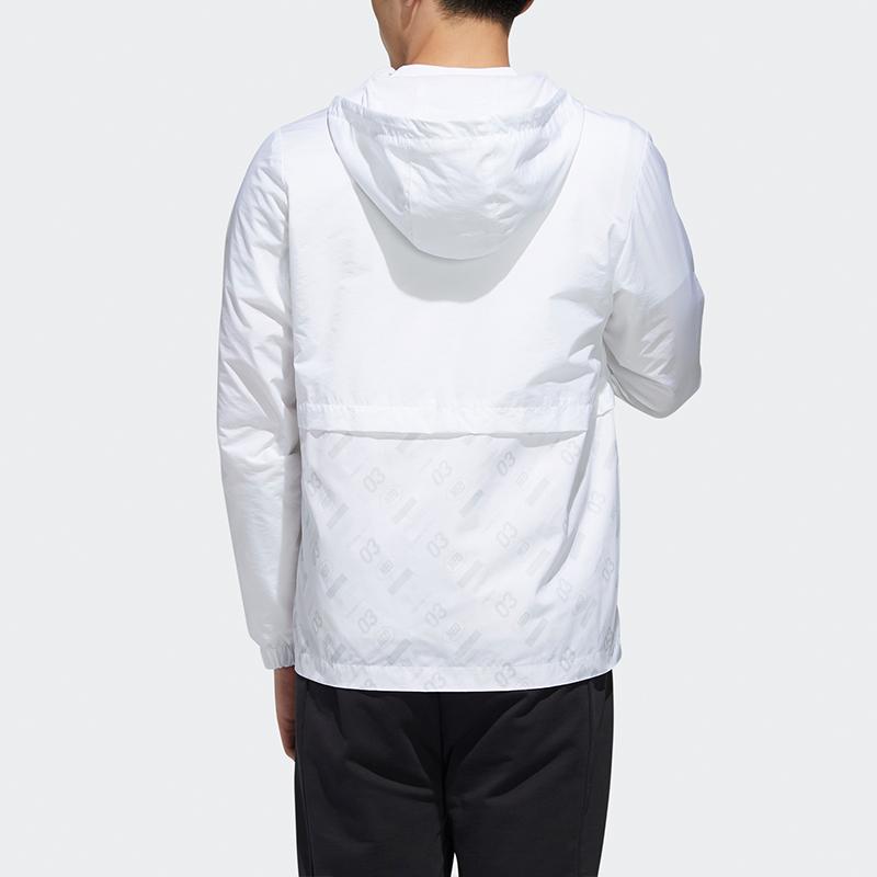 Adidas Neo Brilliant Windbreaker 2 Logo Print Hooded Sports Jacket Men Jackets White GK1512