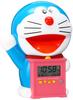 Clock JF374A Alarm Clock, Table Clock with Doraemon Character, Talking Alarm, Digital Temperature Display, Blue
