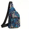 Рюкзак с принтом в виде цветочных листьев, модная сумка через плечо с несколькими карманами, сумка на ремне для путешествий, походов, велоспорта