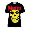 Летние футболки рок-группы Misfits с 3D-принтом черепа, уличная одежда, мужская мода, футболки с коротким рукавом, топы, мужская одежда