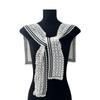 Women Fake Collar Hollow Out Knit Lace Tie Knot Front Capelet Tops Half Shirts T8NB