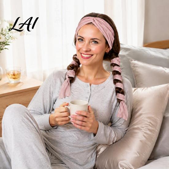 Women Hair Curling Band No Heat Roller Band Curls Headband Overnight Curler Tool for Long Thick Healthy Styling Gear