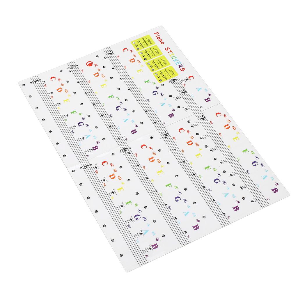 Piano Keyboard Stickers Multipurpose Removable Transparent Piano Keyboard Note Labels for 88 61 49 3