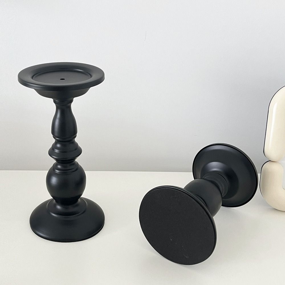 Металлические подсвечники из кованого железа Черная чаша для свечи Винтажный подсвечник Свадебная вечеринка День рождения