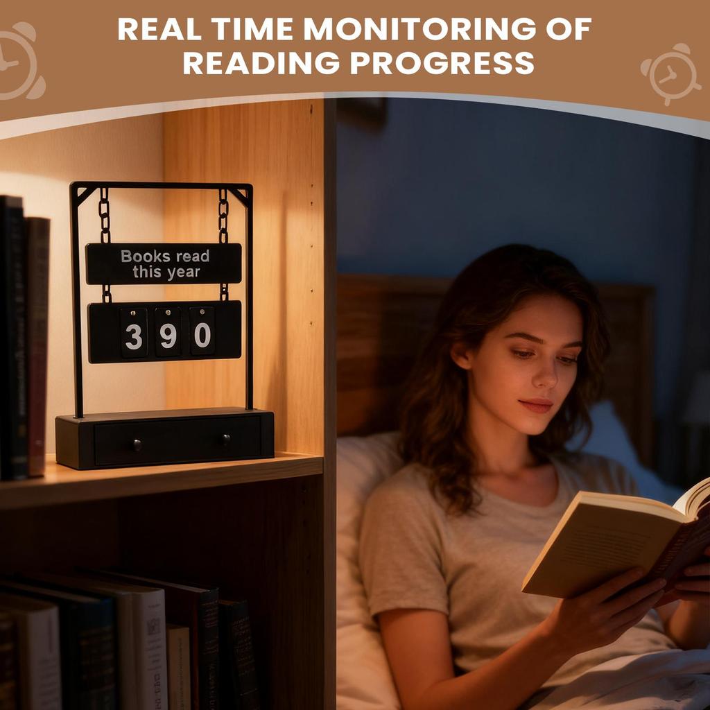 Счетчик прочитанных книг в этом году, дисплей для отслеживания цели, настольная табличка, мотивационный инструмент для детей и взрослых, книжный вызов, рождественские подарки
