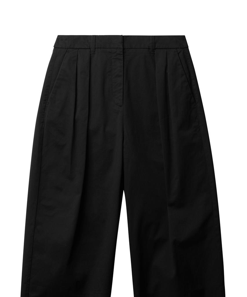 MUSINSA STANDARD WOMAN Женские широкие хлопковые брюки-чинос с обратной складкой [Черный]