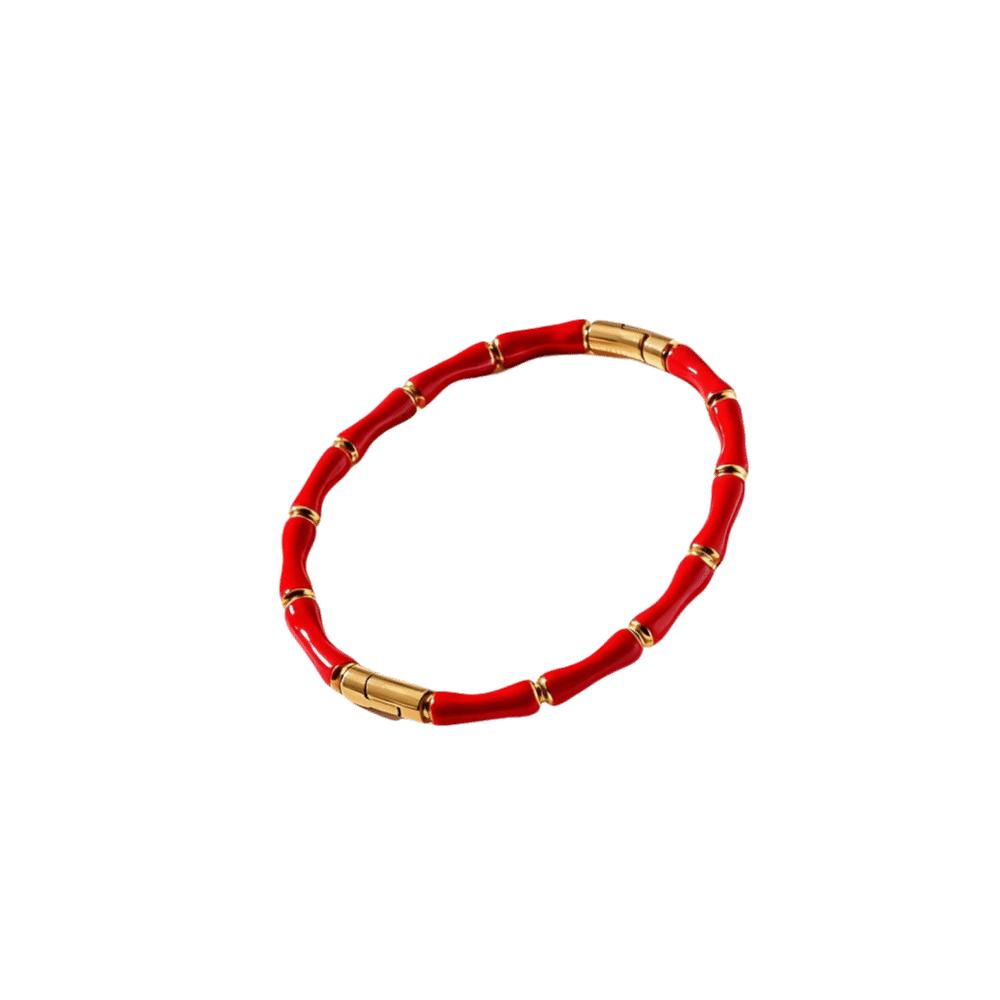 Stainless Steel Enamel Resin Bracelet Colorful Stainless Steel Bangle Bamboo Joint Bangle Party