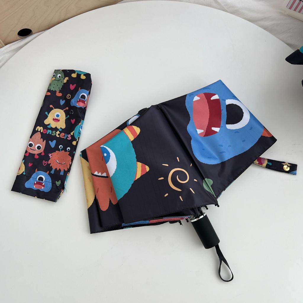 Cute Cartoon Kids' Auto Umbrella: Sun & Rain Protection with UV Shield