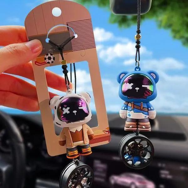 Милый крутой медведь зеркало заднего вида автомобиля маленькая подвеска автомобильная подвеска автомобильные аксессуары украшают интерьер креативный декор орнамент украшение