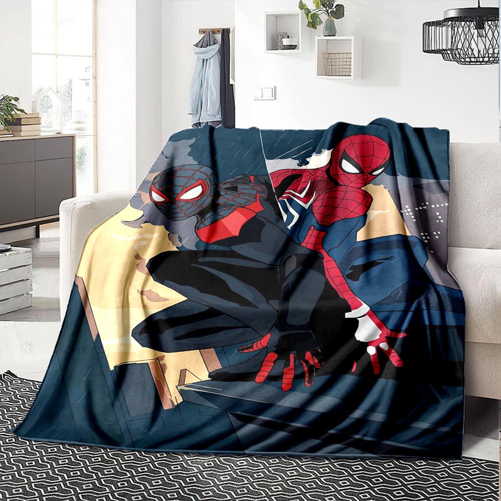Spiderman Spiderverse Flannel Blanket Super Soft Warm Cozy Blanket For Sofa Bed Office Travel Allseason Home Decor Gift