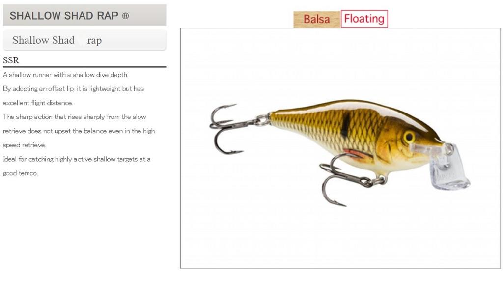 Rapala Плавающая приманка Shallow Shad Rap SSR07/FP (4601)