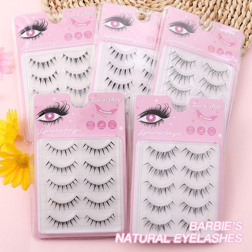 Wispy False Eyelashes Natural Look Cosplay Lashes Clear Band Fake Lashes  Women Girls