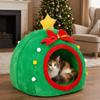 Semi-Enclosed Christmas Cat Nest Non-slip Pet Sleeping Cave Dog Kennel Cat Sofa Bed  Living Room