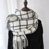 Scarf For Women, Autumn And Winter, High-End Feeling, Imitation Cashmere Plaid Tassel Shawl, Student Thick And Warm Scarf