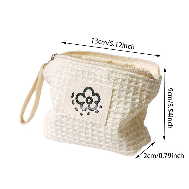 1 шт. Милый простой вафельный кошелек для ключей, помады, кошелек для карточек, чехол, модный женский кошелек на молнии с принтом