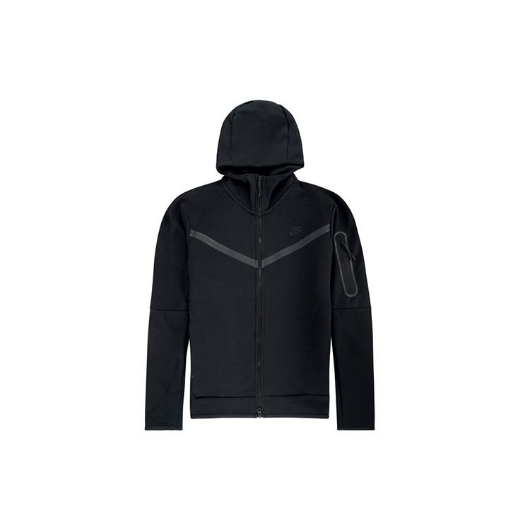 Черные мужские топы Nike Tech Fleece Full Zip Hoodie CU4489-010