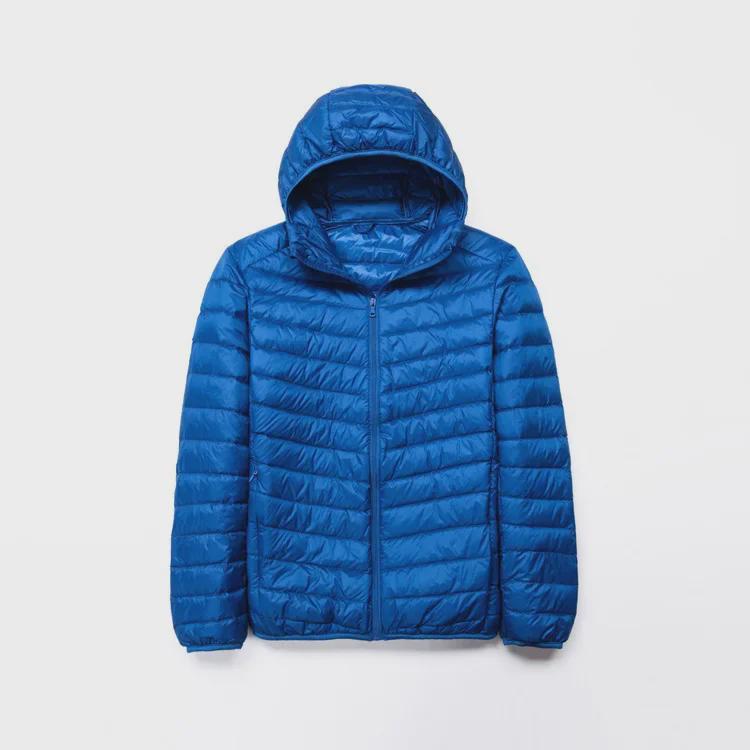 Мужская легкая хлопковая куртка с капюшоном — теплая, модная, короткая, повседневная и портативная с воротником-стойкой для осени и зимы