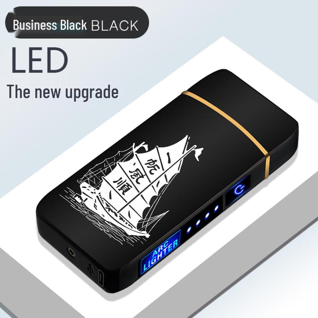 Высококачественная электронная ветрозащитная импульсно-дуговая зажигалка с USB-зарядкой и сенсорным управлением отпечатком пальца