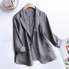 Women's Spring and Summer Suit Thin Section of Solid Color Fashion Suit Jacket Lapel Long-sleeved Cotton Jacket