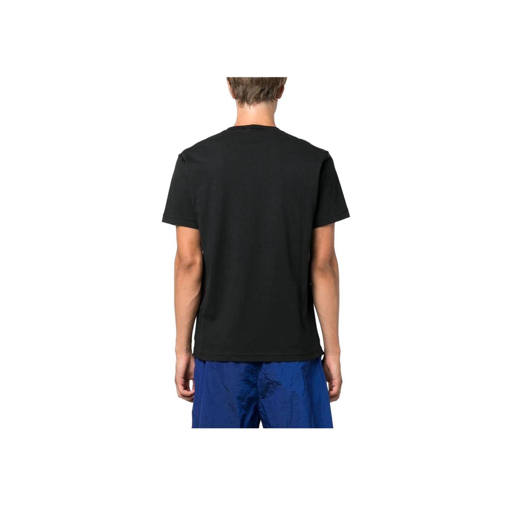 STONE ISLAND Черная мужская футболка с логотипом-нашивкой 791523757-A0029