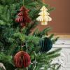 3pcs Christmas Hanging Lantern, Chinese Style Wind Origami Christmas Tree, Christmas Honeycomb Origami Pendant, Christmas Ball