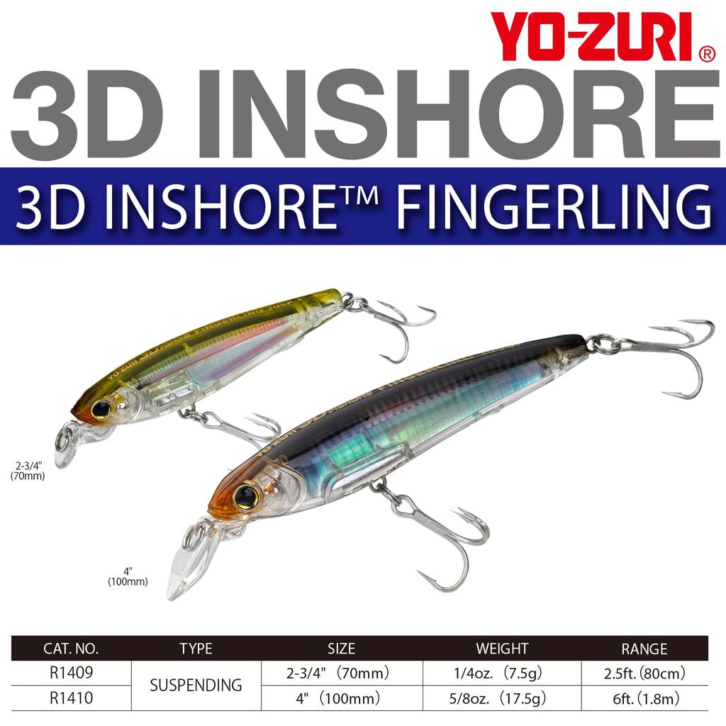 Saltwater Lure 3D Inshore Fingering 100mm Bone YO-ZURI (SP) Color