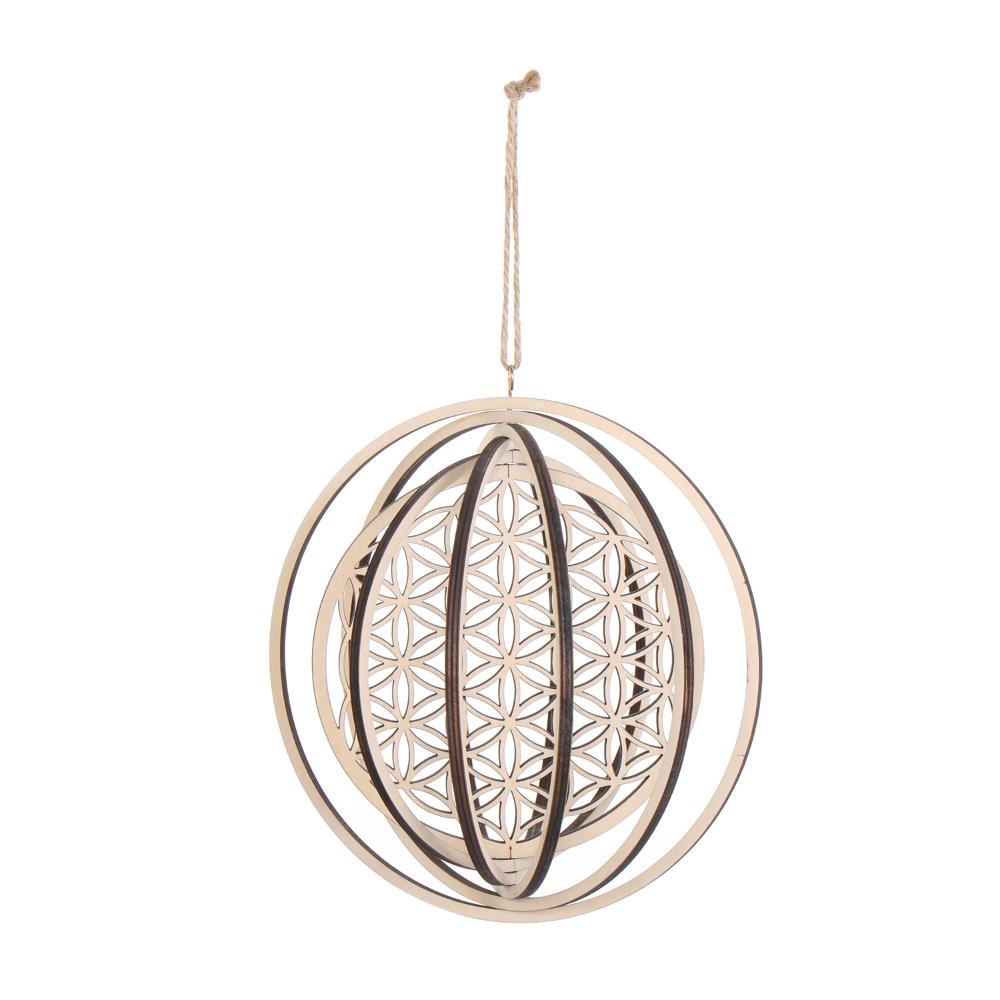 Flower of Life Shape Meditation Energy Flower Of Life Energy Mat Slice Wood Base Wooden Wall Sign