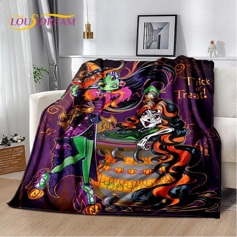 Мягкие одеяла с героями мультфильмов Monster High Draculaura Vampire, сохраняющие тепло, удобные для пикника, кровати, дивана, дома, спальни, детей