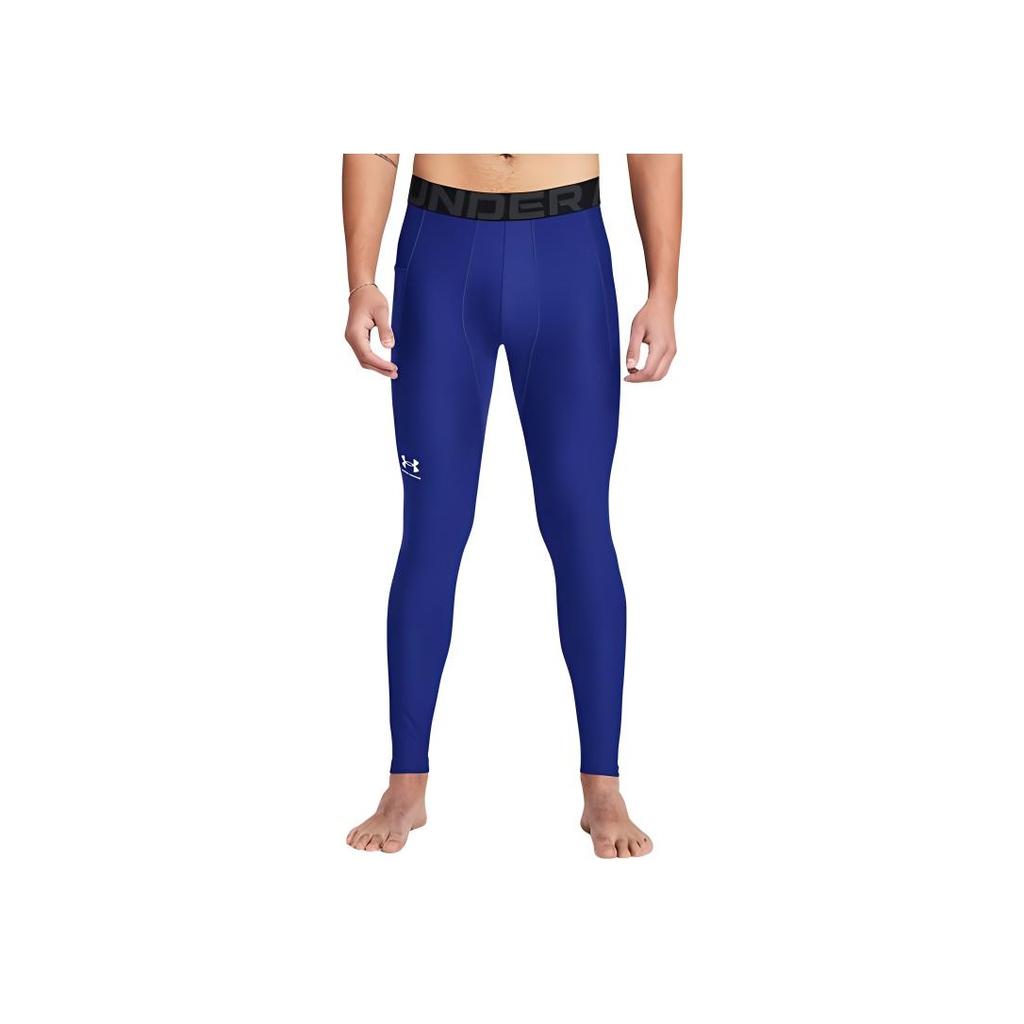 Under Armour HeatGear Moisture Wicking Letter Ventilated Tight Knit Sports Pants Men Pants Royal-Blue 1361586-400