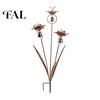 Weather Resistant Garden Decor Metal Bronze Calla Lily Wind Chime with Bells, Rustproof Ground Stake Yard Art, Landscaping Easy Install Outdoor