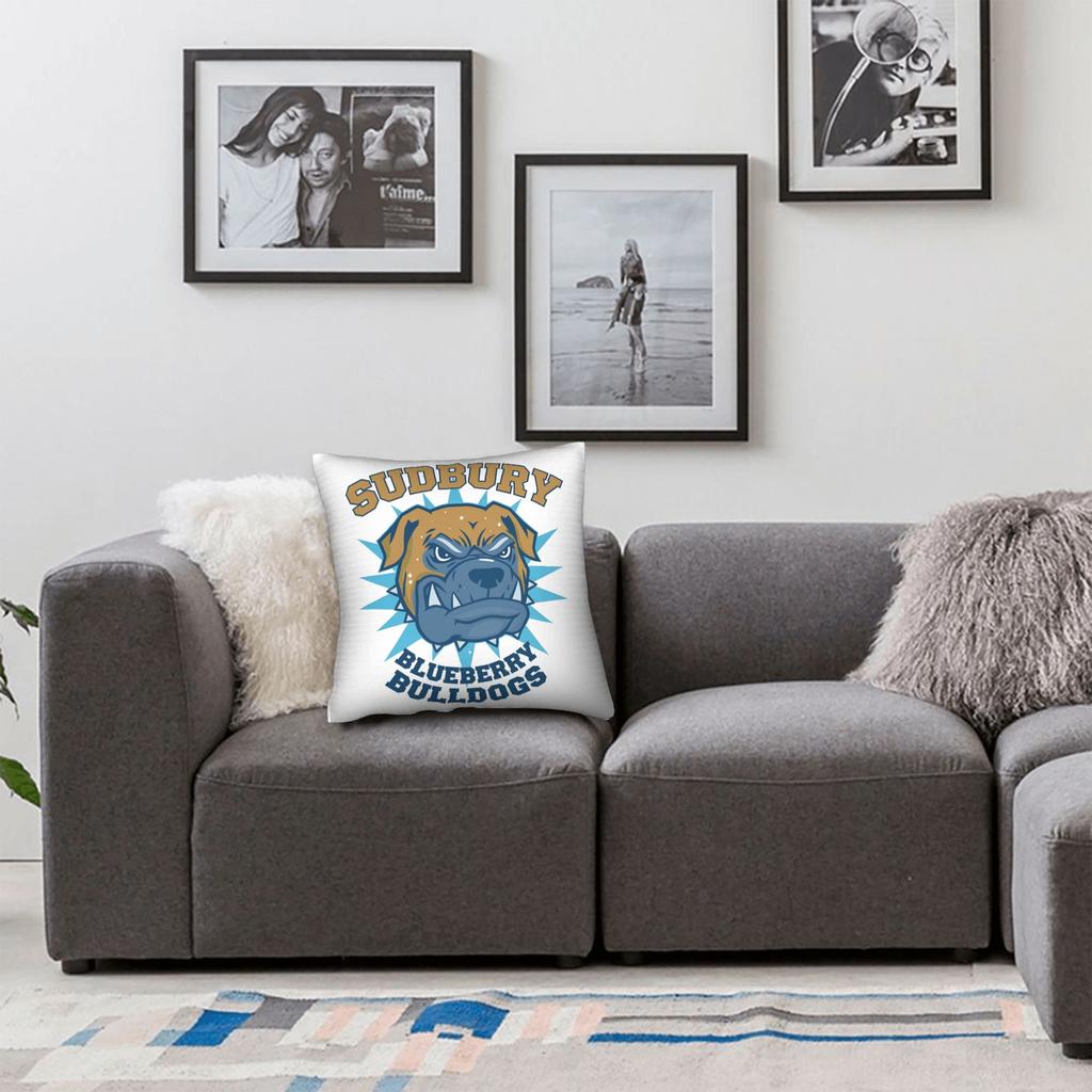 Pillow Case Film Fans Sudbury Blueberry Bulldogs Design Pillow Cover For Sofa Couch Bed Living Room Vintage Pillowcases