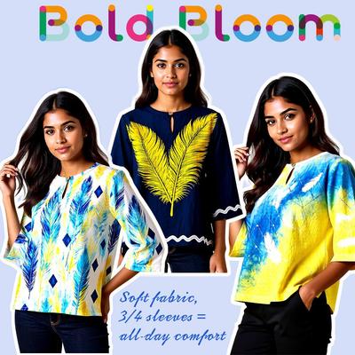 Винтажная повседневная блузка, для женщин, эластичный лен, цветочный принт, круглый вырез, рукава три четверти, элегантный свободный топ