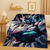 Sanrio Gundam Cartoon Robot Christmas Gift Flannel Blanket,Ultra Soft Warm Plush Throw for Home Bedroom Bed Sofa Cover Office