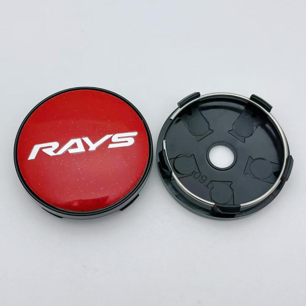 4pcs 60MM ( 56MM I.D ) Rays Logo Emblem Car Wheel Center Caps Wheel Hubcaps Auto Rim Centre Cover Black/Silver Car Accessories