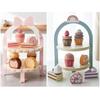 Children's Play Kitchen Set with Birthday Cake, Ice Cream, Dessert Stand, and Toy Food Models