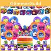 Декор для дня рождения Blox Fruits Игровой набор-коробка Бумажное творчество Флаг Blox Fruits Цветок и Шары Идеально для украшения места проведения