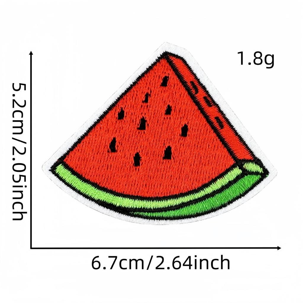 Cartoon Watermelon Embroidered Patch for Clothing & Bags - Heat Adhesive