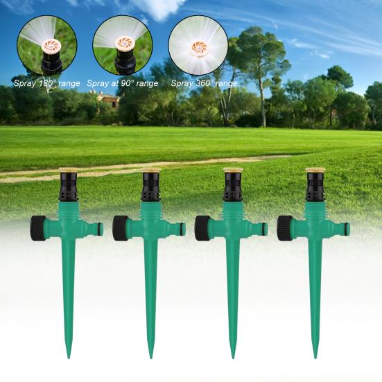 Lawn Sprinkler with Spike Base Ground Insert Water Sprinkler Adjustable Garden Sprinkler for Yard Patio Lawn Grass Irrigation