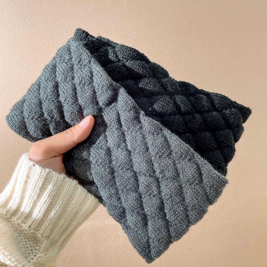 2023 Korean-Style Fashionable Wide-Brim Hairband: Versatile Bread Grid Design for Women, Perfect Autumn & Winter Accessory