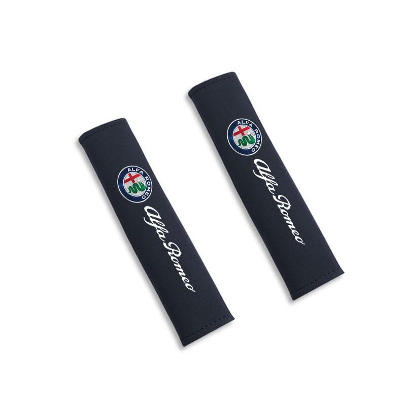 MGBE8 Car Seat Belt Covers Shoulder Pad Seat Belt Cushion For Alfa Romeo STELVIO Giulia 159 Giulietta 147 Mito 156 MTO Car Accessories