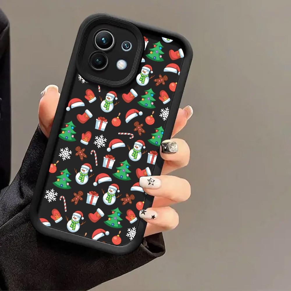 Чехол для телефона с рождественским снеговиком и елкой для Xiaomi 17 Pro Max 15T 14T 13T 11Lite Poco X5 X6 X7 F5 F7 M6 M7 Pro 5G Мягкий чехол