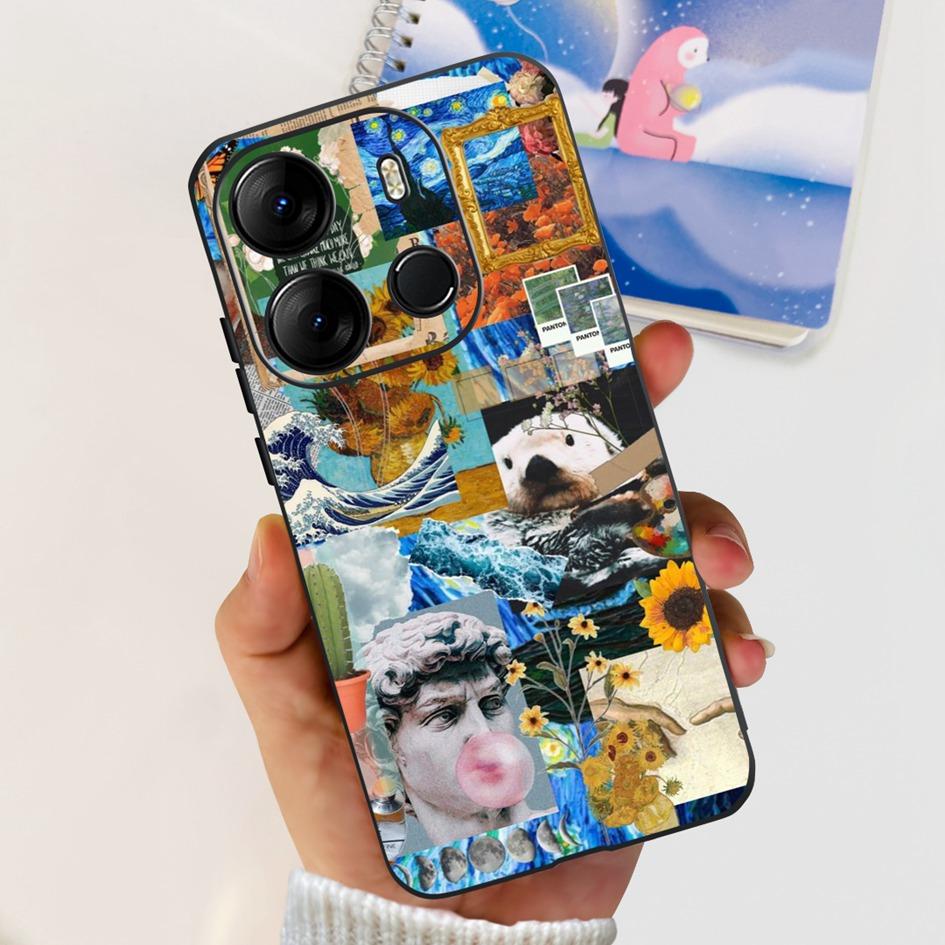 Чехол для Tecno Spark Go 2023 Модный Черный Силиконовый Мягкий Чехол для Телефона Для SparkGo 2022 Spark 6Go 2020 Задняя Крышка на Spark 8C Funda