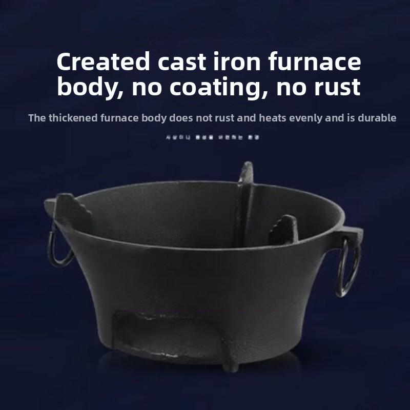 Чугунная угольная плита Плита для кипячения чая Вокруг плиты Плита для барбекю Угольный гриль для кипячения чая На открытом воздухе